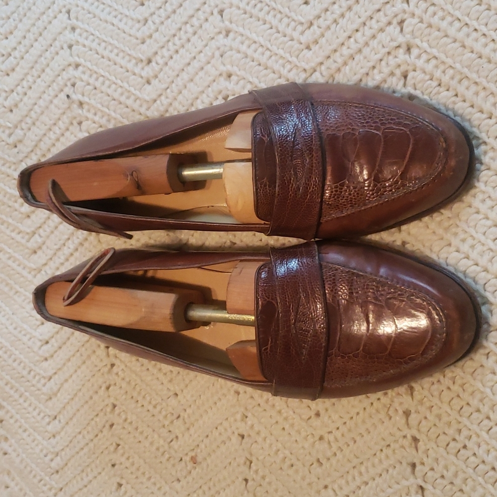 Moreschi Men's Crocodile Penny Loafers